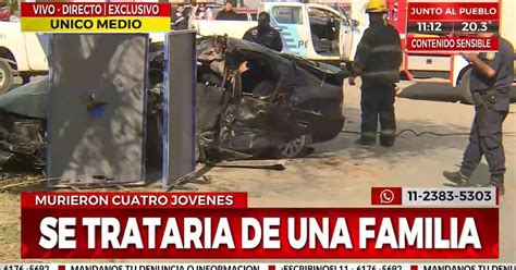 Choque fatal en Longchamps: cuatro jóvenes fallecidos.